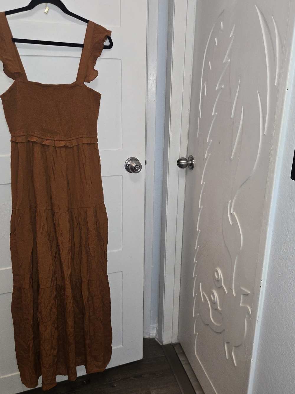 Nanette Lepore Rust Maxi Dress with Ruffle Straps